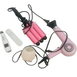 Beauty Device Lot Facial Scrubber, Face scraper, blowdryer, Crimper, Pore vacuum